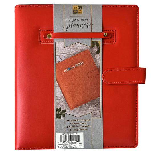 american crafts red planner with white & gold polka dot interior -- 12 per case