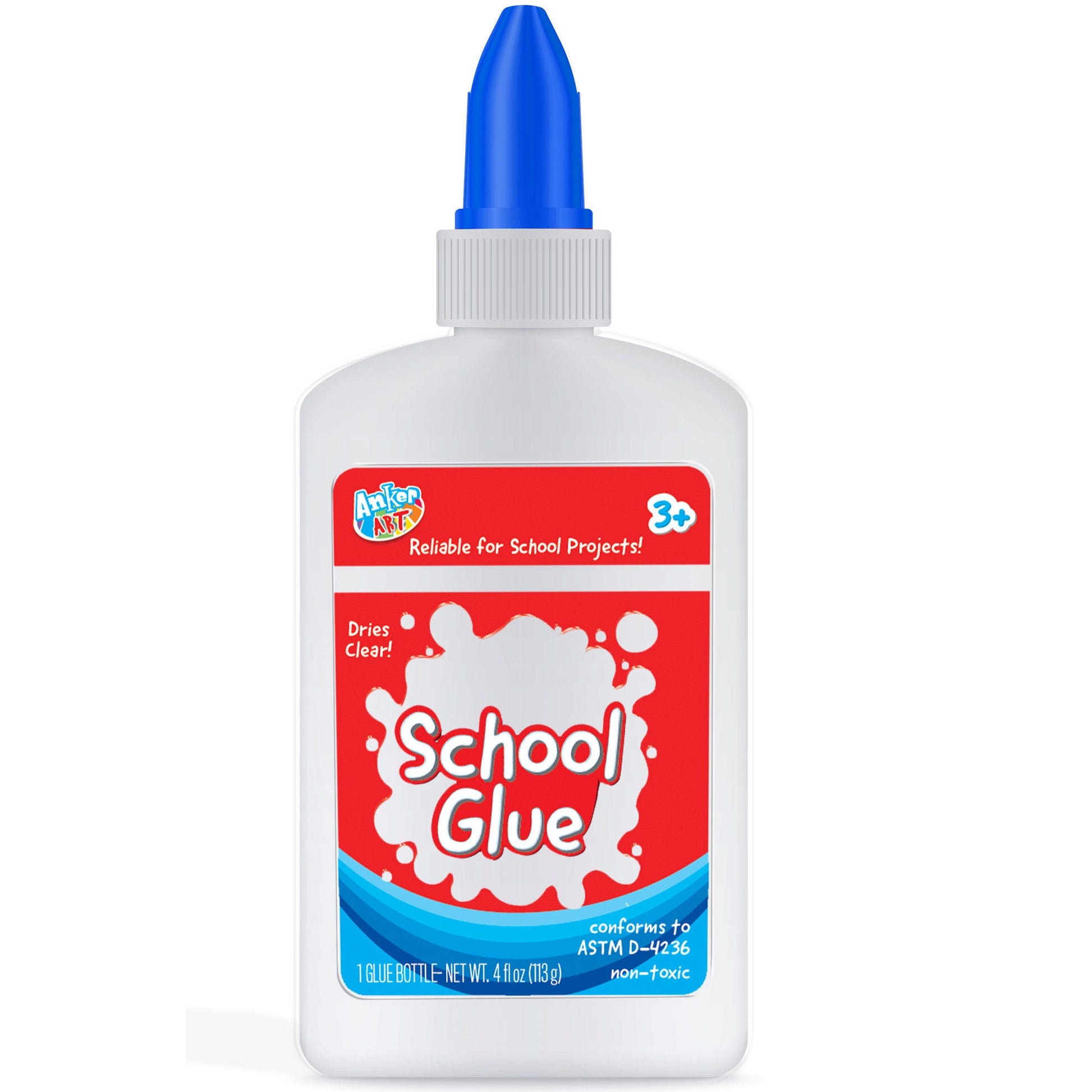 washable school glue - 4 oz bottles - bulk  -- 24 per case