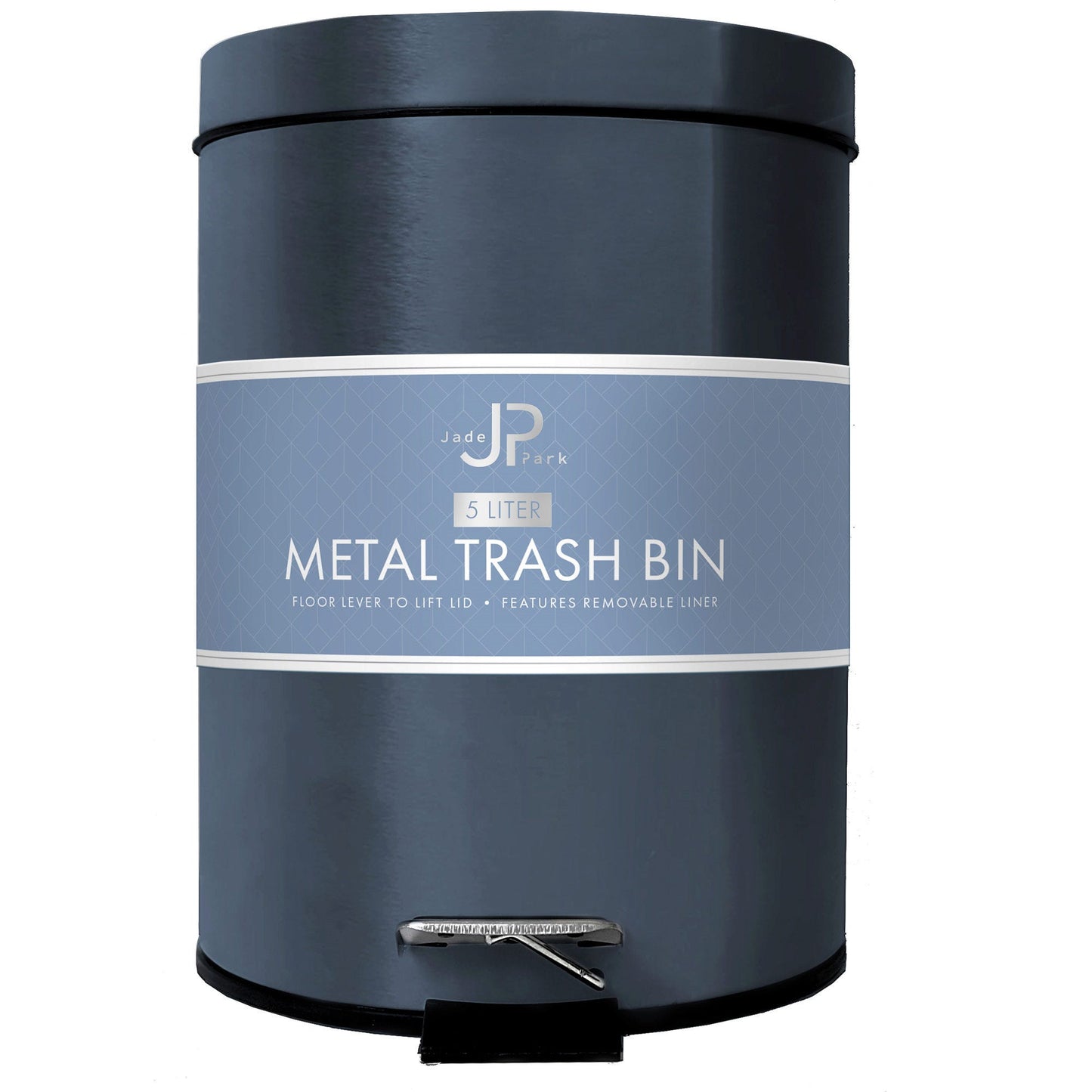 5 liter glossy navy trash bins - jade park -- 3 per box