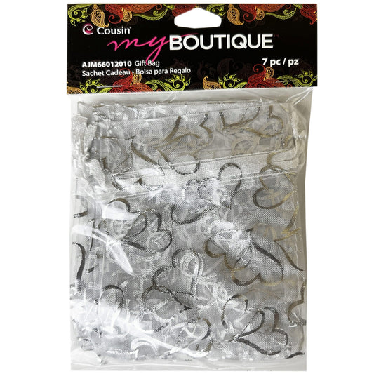 7pc hearts organza bag set  -  -- 51 per box