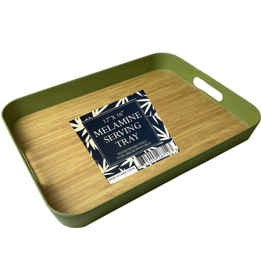 12x16 bamboo serving tray - assorted colors -- 5 per box