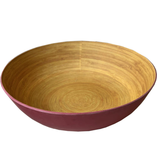 bamboo with melamine serving bowls - 11 wide - assorted colors - 6 pack -- 6 per case