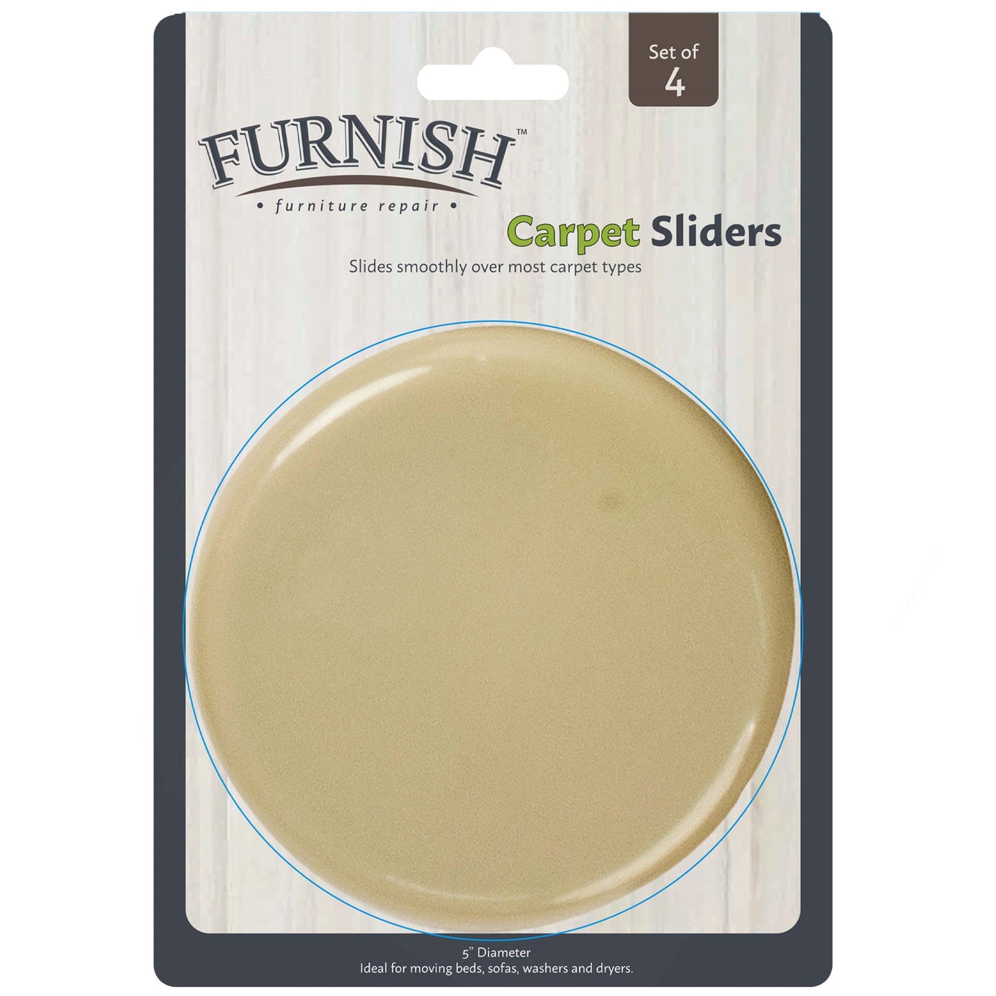 furnish carpet sliders - 4 pack 5 circle -- 13 per box