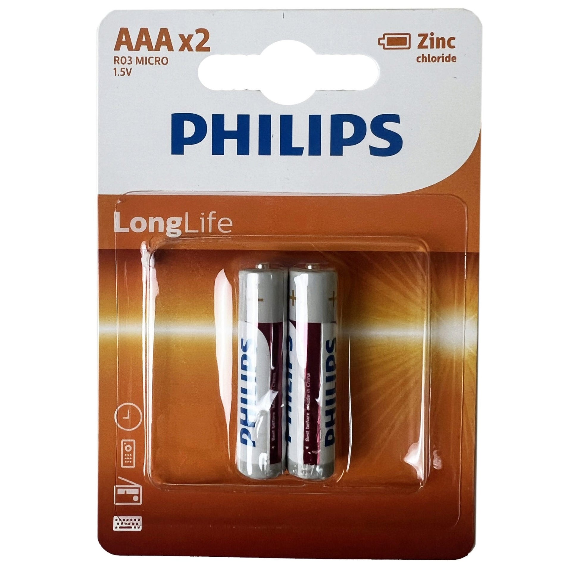 philips long life aaa batteries  -  -- 64 per box