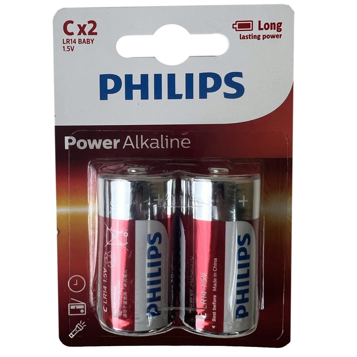 philips c batteries 2 pack  -- 25 per box