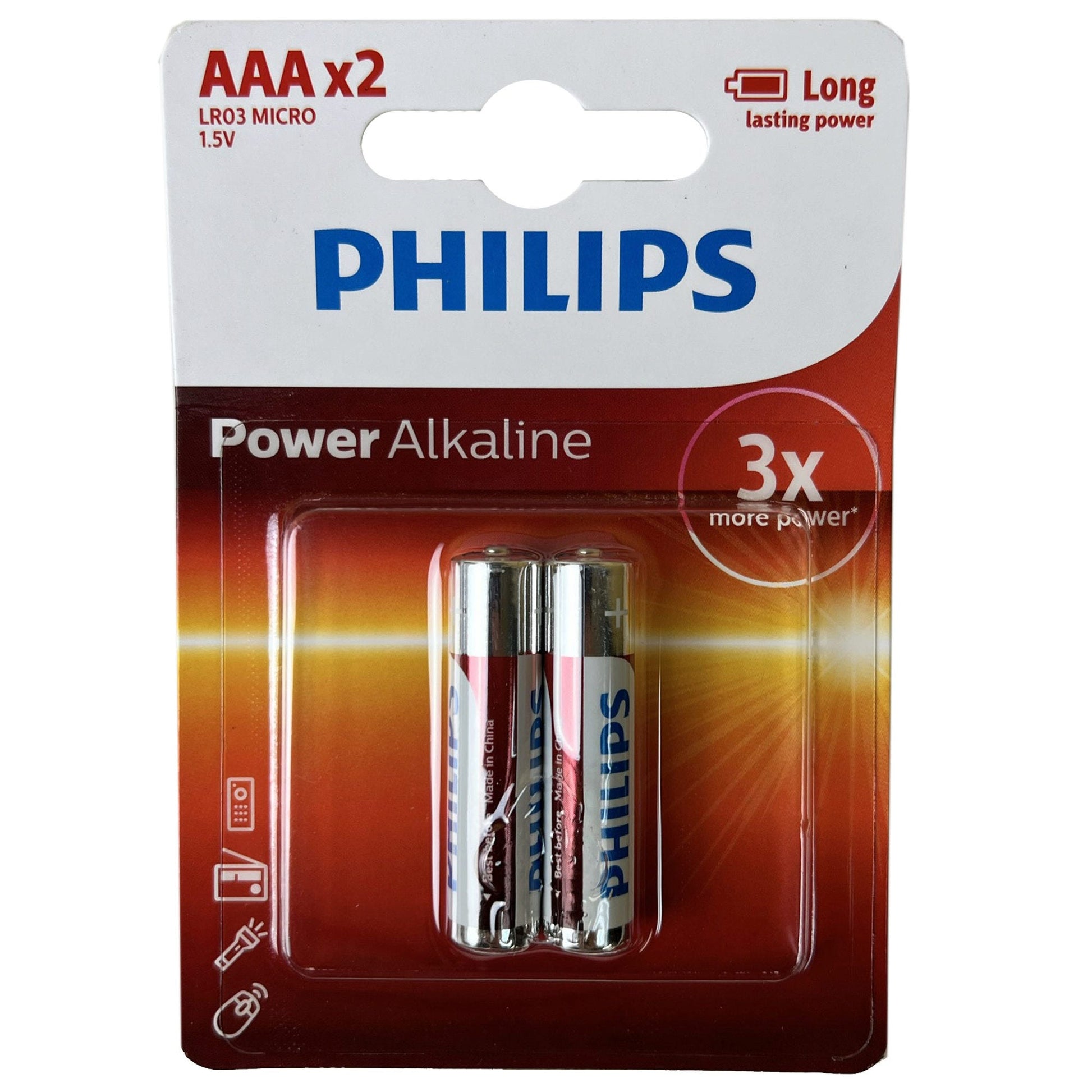 philips alkaline aaa batteries - 2 pack  -- 60 per box