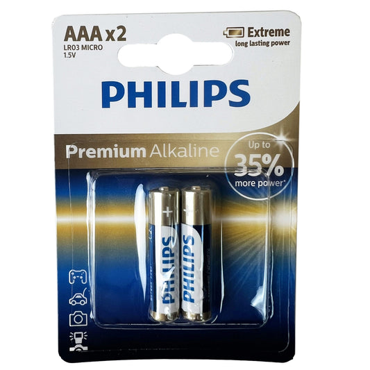 philips alkaline aaa batteries - 2 pack - bulk  -- 60 per box