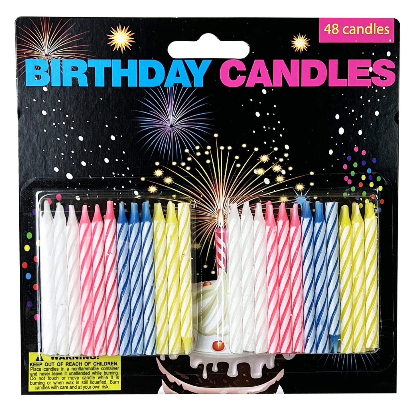 bulk birthday candle set - 48 pieces per set  -- 48 per box