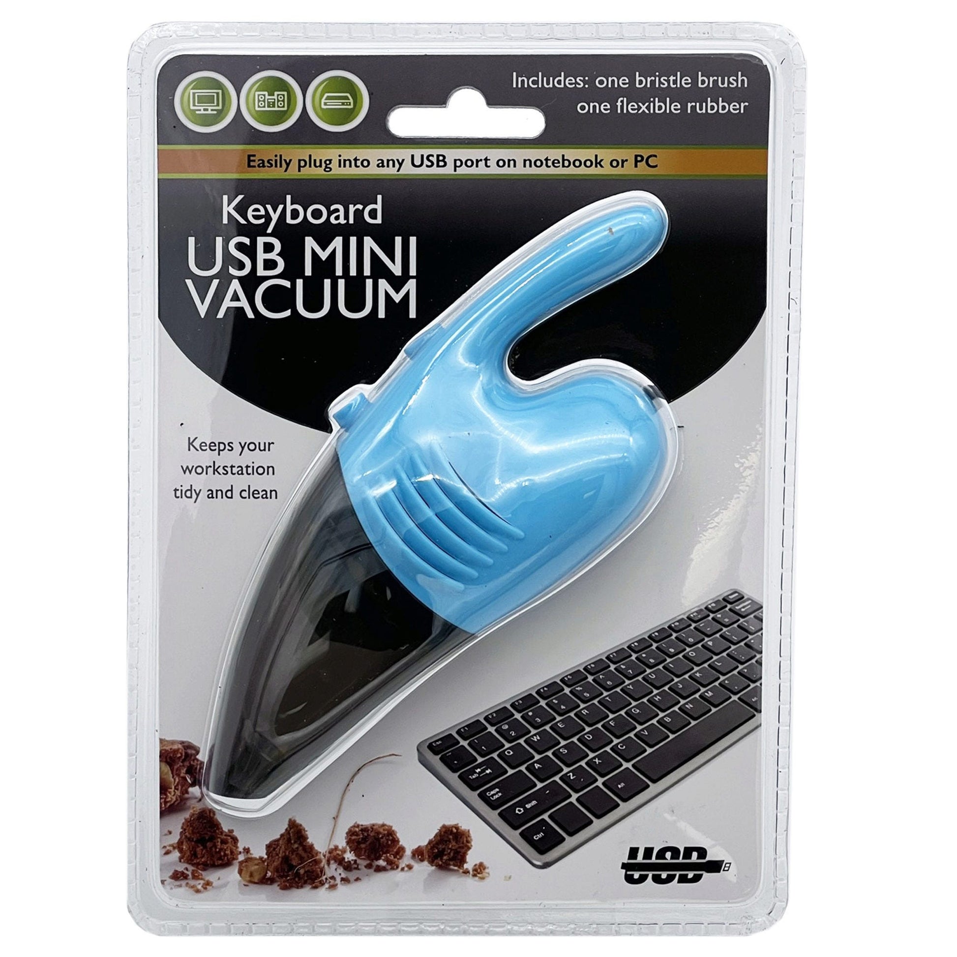 usb powered mini crumb catcher keyboard vacuum with 2 attachments -- 12 per case