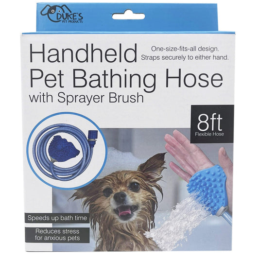 handheld pet bathing hose with sprayer brush -- 4 per box