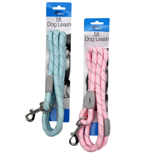 pastel dog leash with collar clip -- 24 per box