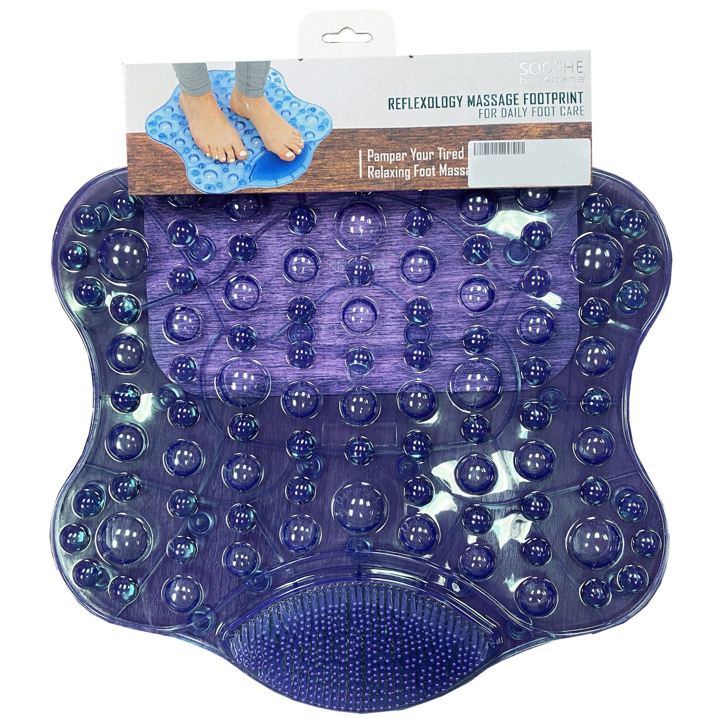soothe by apana reflexology foot massaging mat with foot scrubber in blue -- 8 per box