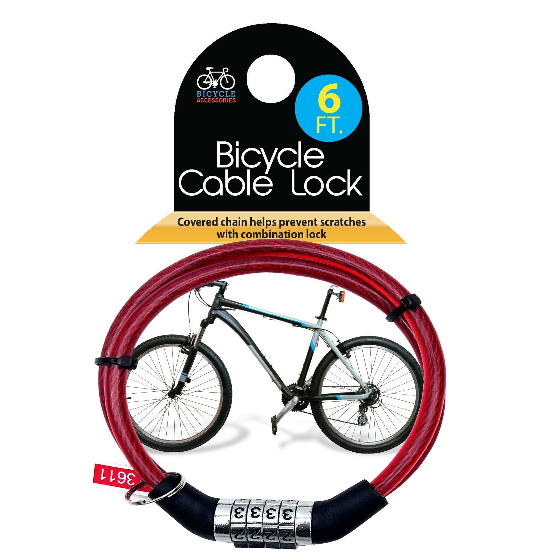 thin bicycle lock with code -- 24 per box