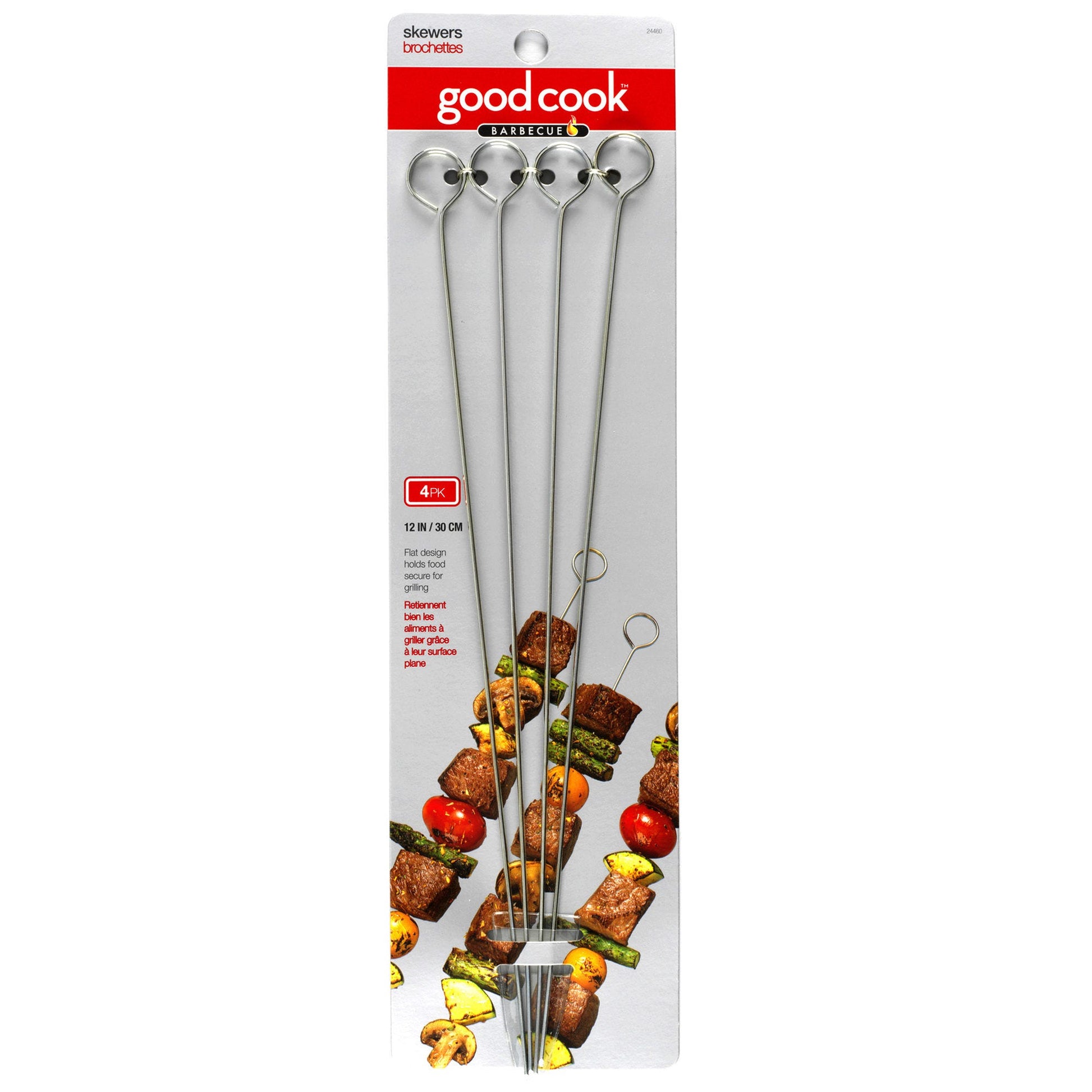 good cook 4 pack flat metal bbq skewers -- 32 per case