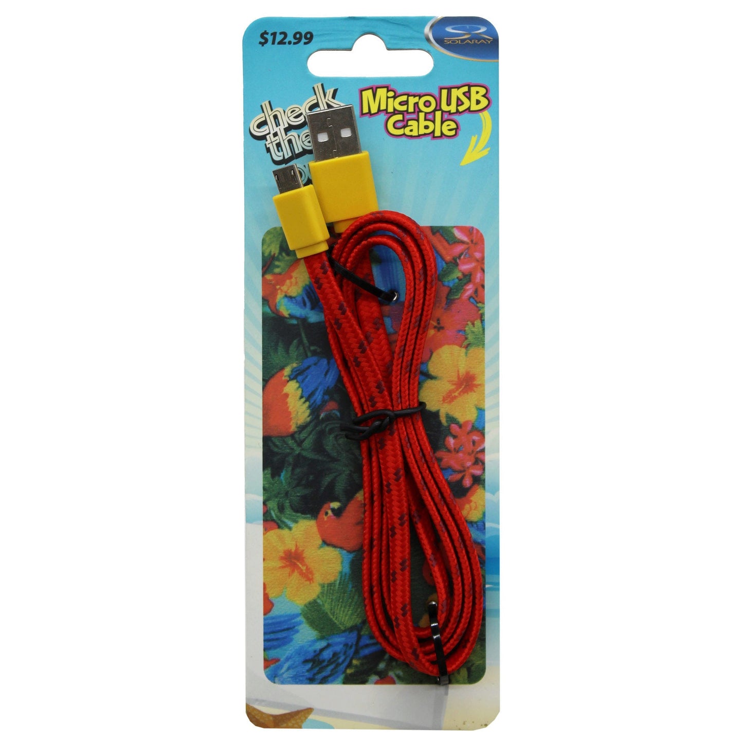 solaray 3 foot colorful fabric micro usb cable -- 76 per box