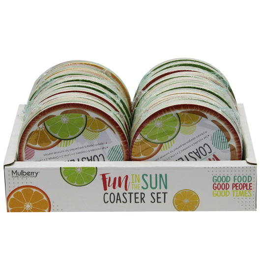 citrus slices 6pc coaster set in countertop display -- 40 per case