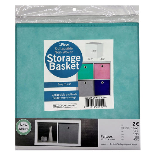 12.5 x 12.5 collapsible non- woven storage basket -- 16 per case