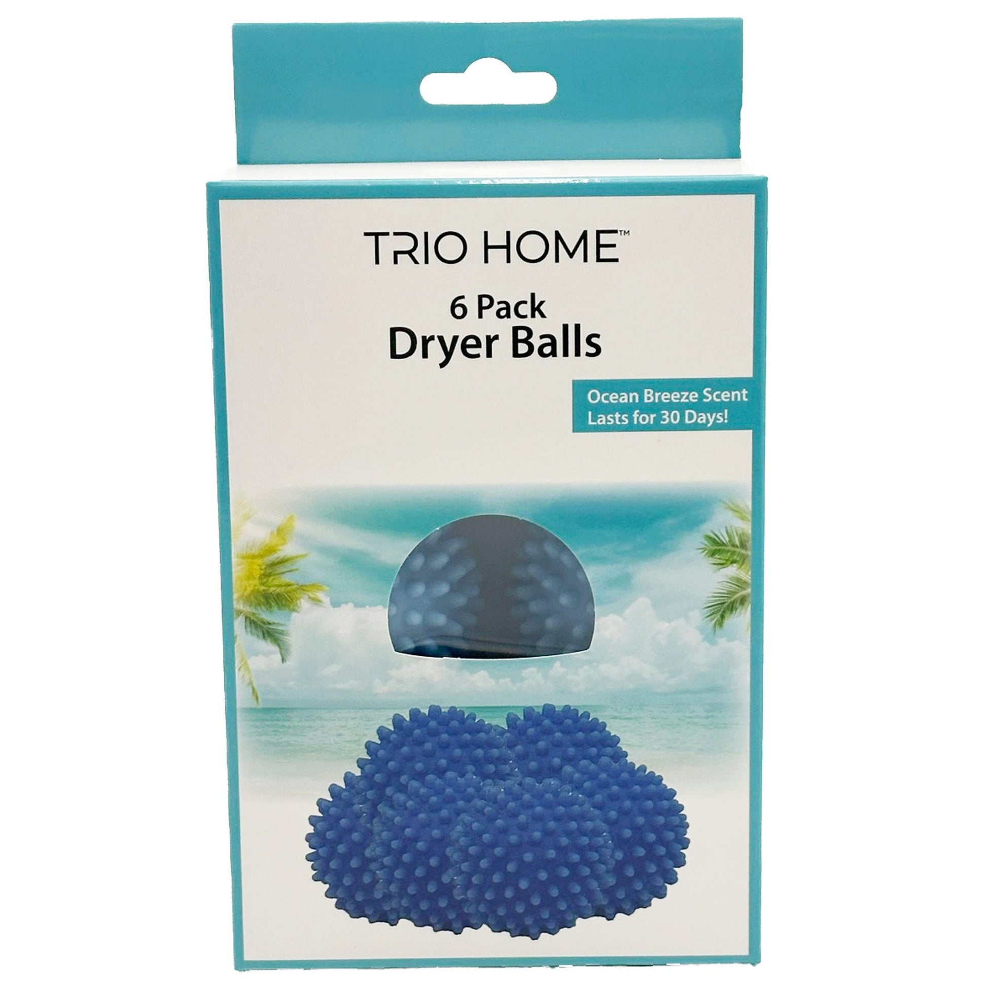 trio home six pack dryer balls with ocean scent -- 8 per box