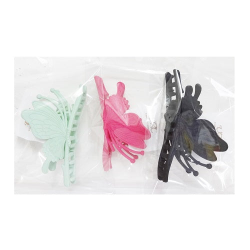 hair clips butterfly asst clrs -- 12 per box