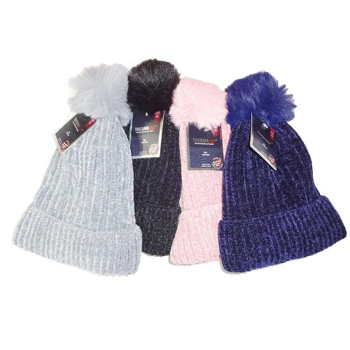 thermax ladies winter hat asst clrs -- 12 per box