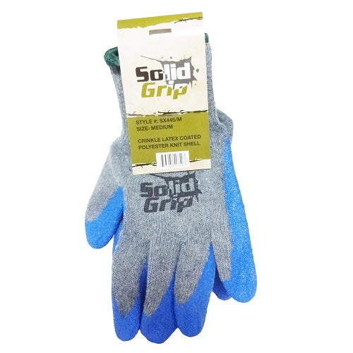 solid grip work gloves m blue -- 12 per box