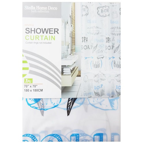 shower curtain 70x70 spa design -- 12 per box