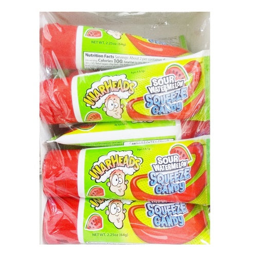 warheads squeeze candy 2.25oz sour wtrml -- 12 per box