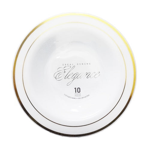 elegance plastic bowls 10ct 12oz gold ed -- 12 per case