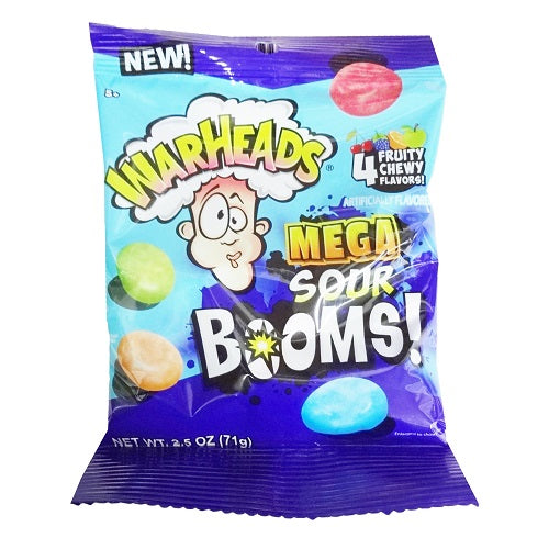 warheads sour booms mega 2.05oz asst -- 12 per box