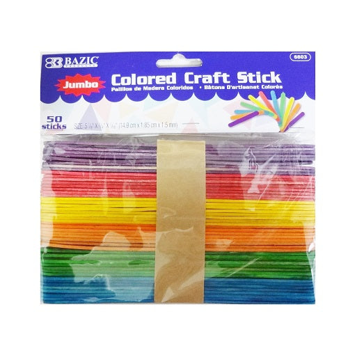 craft stick colored 50ct 5 in -- 24 per box