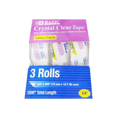 tape crystal clear 3pk x 500 -- 24 per box