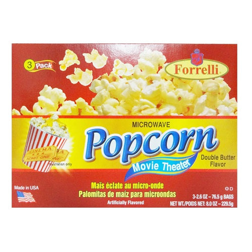 forrelli popcorn movie theater 3pk -- 12 per case