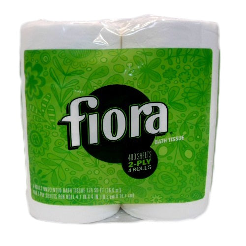 fiora bath tissue 4pk 250ct green 2pl -- 12 per case