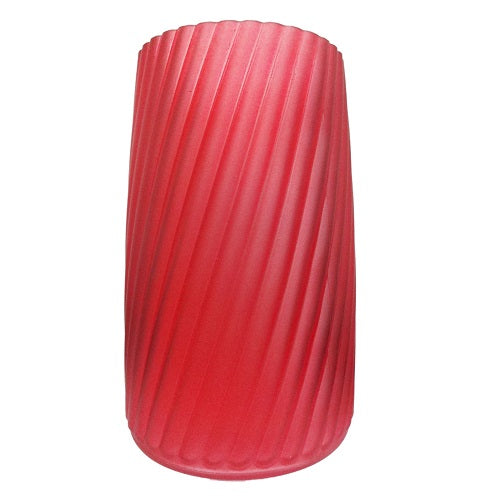 glass vase 4.25 x 8in matte red -- 12 per case