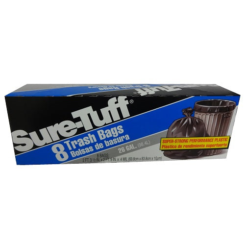 sure tuff trash bags 8ct 26 gl -- 24 per case