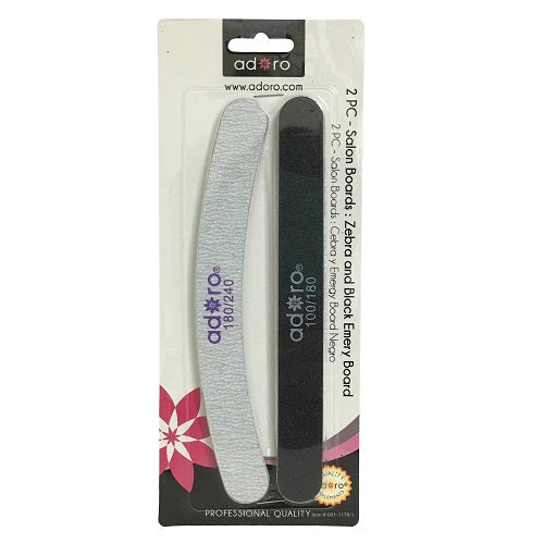 adoro nail files 2pc zebra blk emery -- 12 per box