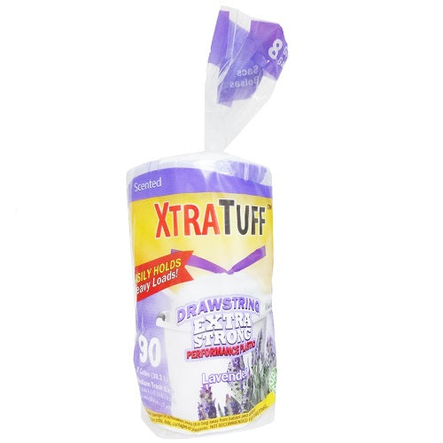 xtra tuff trash bags 90ct 8 gl lavender -- 12 per case