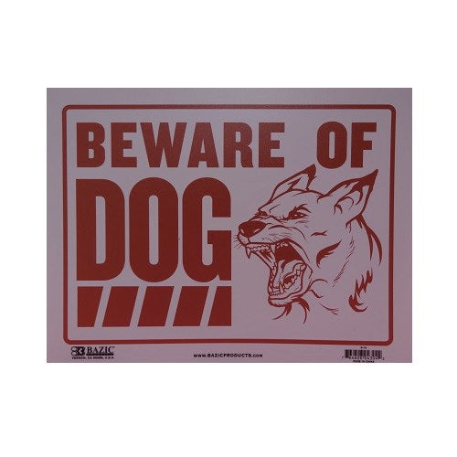 sign beware of dog 12 x 16in -- 24 per box