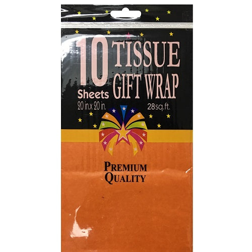 tissue paper 10ct orange 20 x 20in -- 12 per box