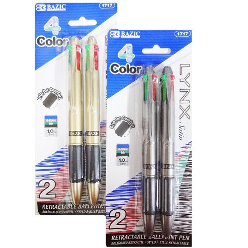 pen 4- color ink 1.0mm 2pk -- 24 per box