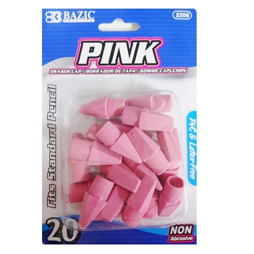 eraser cap pink 20pk -- 24 per box