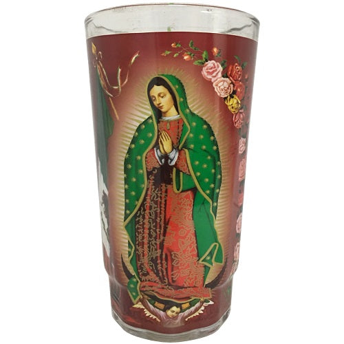 candle 6in virgen de guadalupe white -- 12 per case