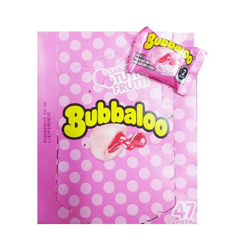 bubbaloo gum 47ct tutti frutti -- 4 per box