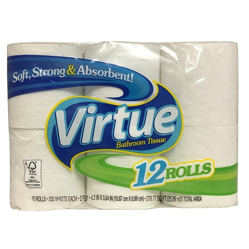 virtue bath tissue 12pk reg 225ct -- 4 per case