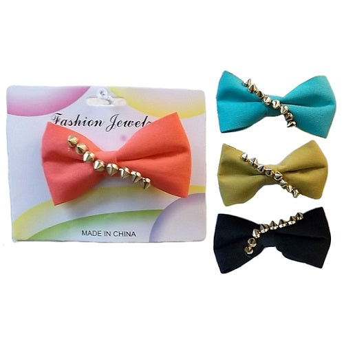 bow hair clips asst clrs -- 12 per box