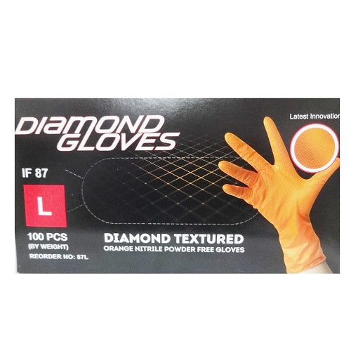 d. gloves nitrile orange 100ct lg -- 10 per case