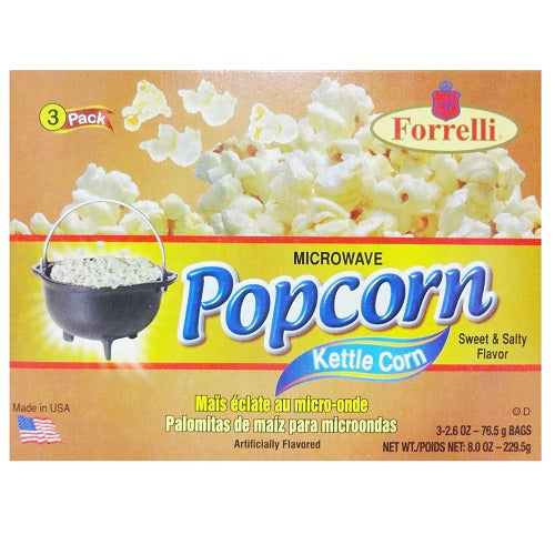 forrelli popcorn kettle corn 3pk -- 12 per case