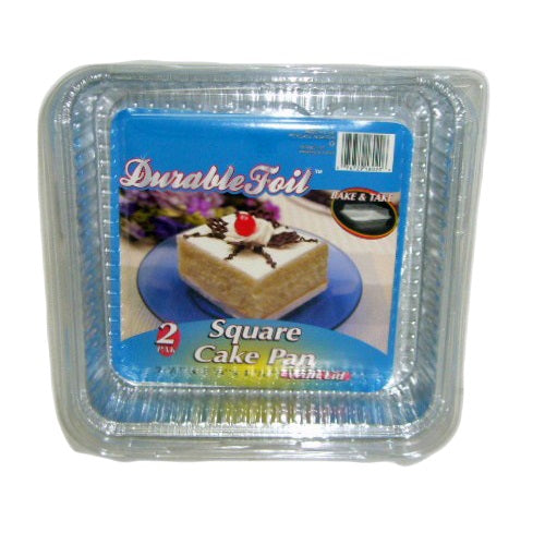 d. foil square cake pan w- lid 2pk -- 27 per case