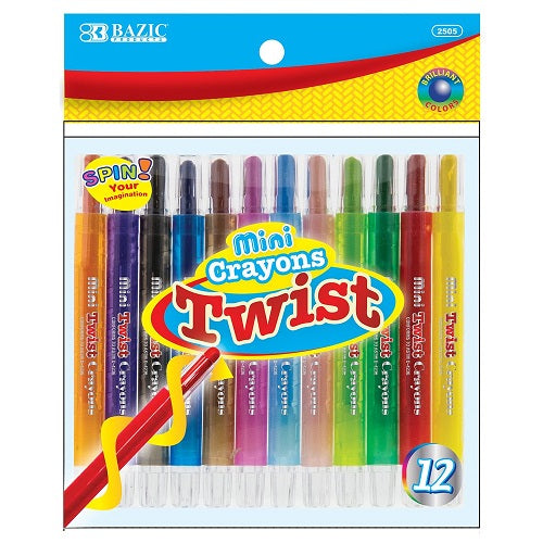 mini crayons twist 12pc asst clrs -- 24 per box