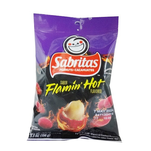 sabritas peanuts flamin hot 5.5oz bag -- 12 per case